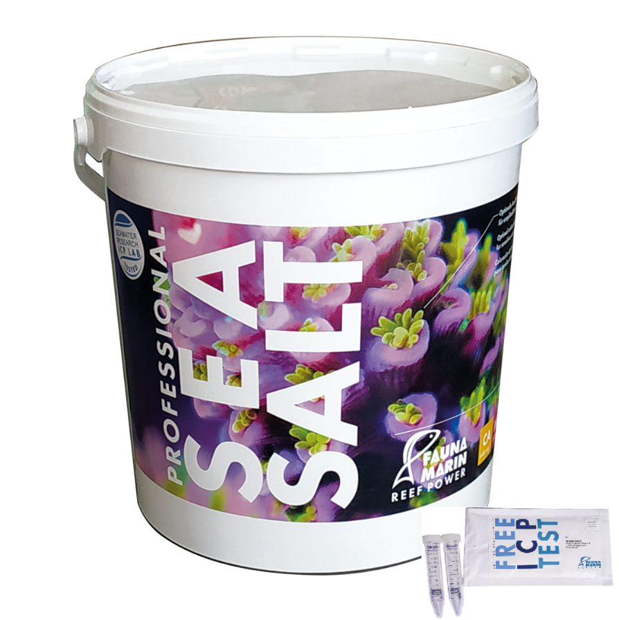 מלח פאונה מרין דלי 25 ק"ג כולל בדיקות ICP מתנה - Fauna Marin Professional Sea Salt 25KG + Free ICP