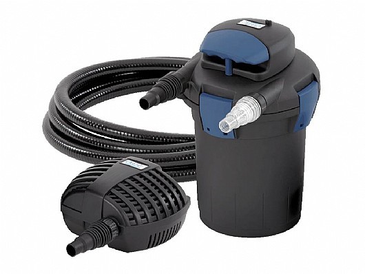 ערכת סינון OASE BioPress Set 6000 לבריכות נוי עד 3,000 ליטר עם מערכת UV ומשאבה חסכונית