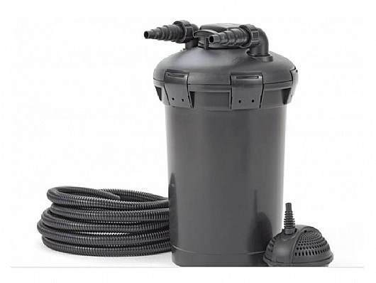 סט פילטר לחץ Pontec PondoPress Set 15000 עם מנורת UV 11W ומשאבה לבריכות נוי עד 15,000 ליטר