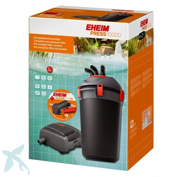 פילטר לחץ לבריכות Eheim Press 10000 עם משאבת FLOW3500 ונורת UV CLEARUVC11